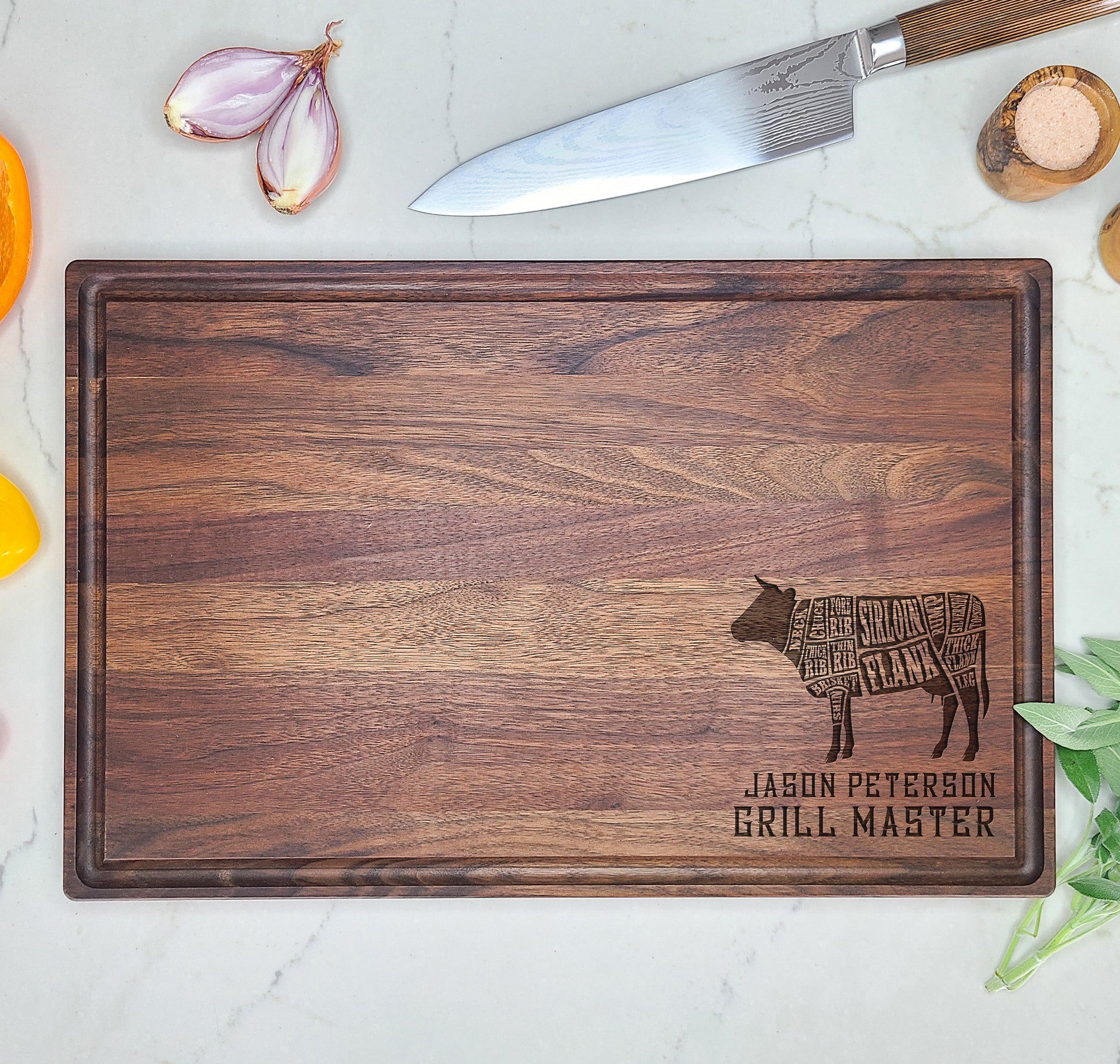 Engraved Cutting Board Gift for BBQ Lover, GrillMaster - Dragon Forged Studios