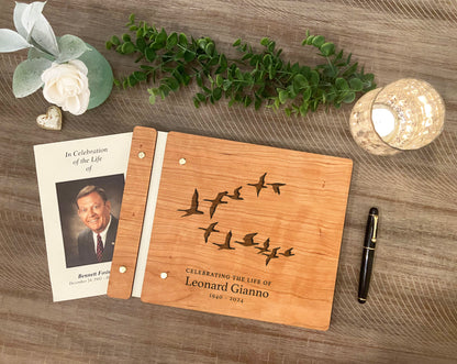 Flock of Birds Memorial Book, Celebrating the Life Of Funeral Guest Book