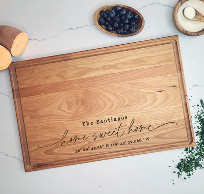Home Swet Home Custom Cutting Board - Realtor New Home Closing Gift  with GPS Coordinates, Realtor Closing Gift - Dragon Forged Studios