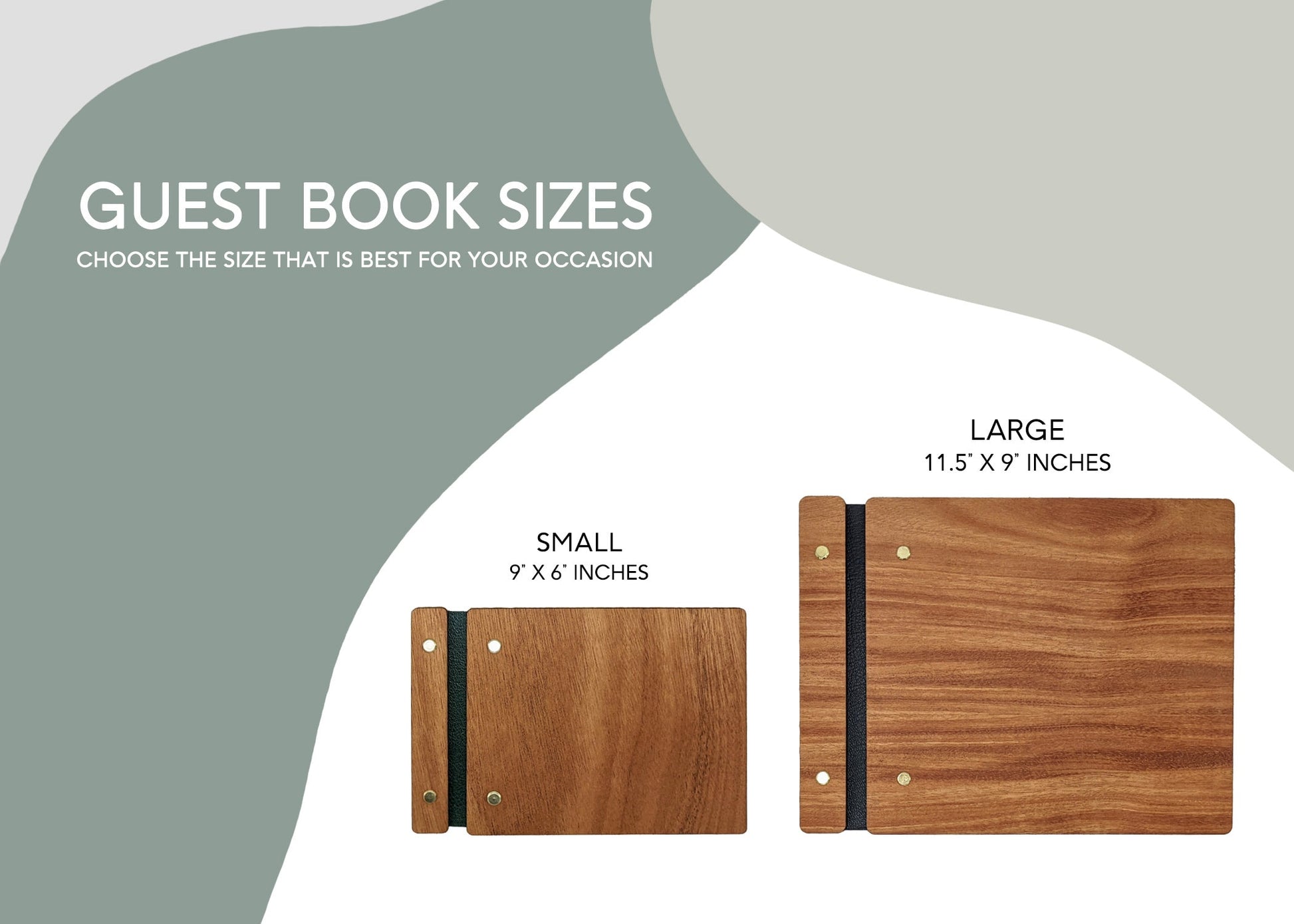 Modern welcome wedding guest book interior pages hardwood cover minimalist design