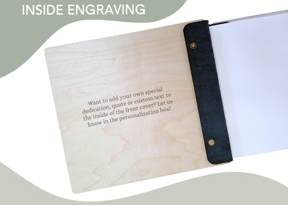 Custom wooden lake house guest book paper options card stock personalized