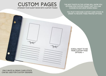 Custom modern welcome wedding book hardware binding detail wood cover personalized