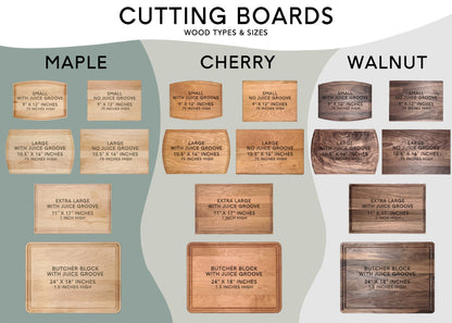 Wedding cutting board in hardwood