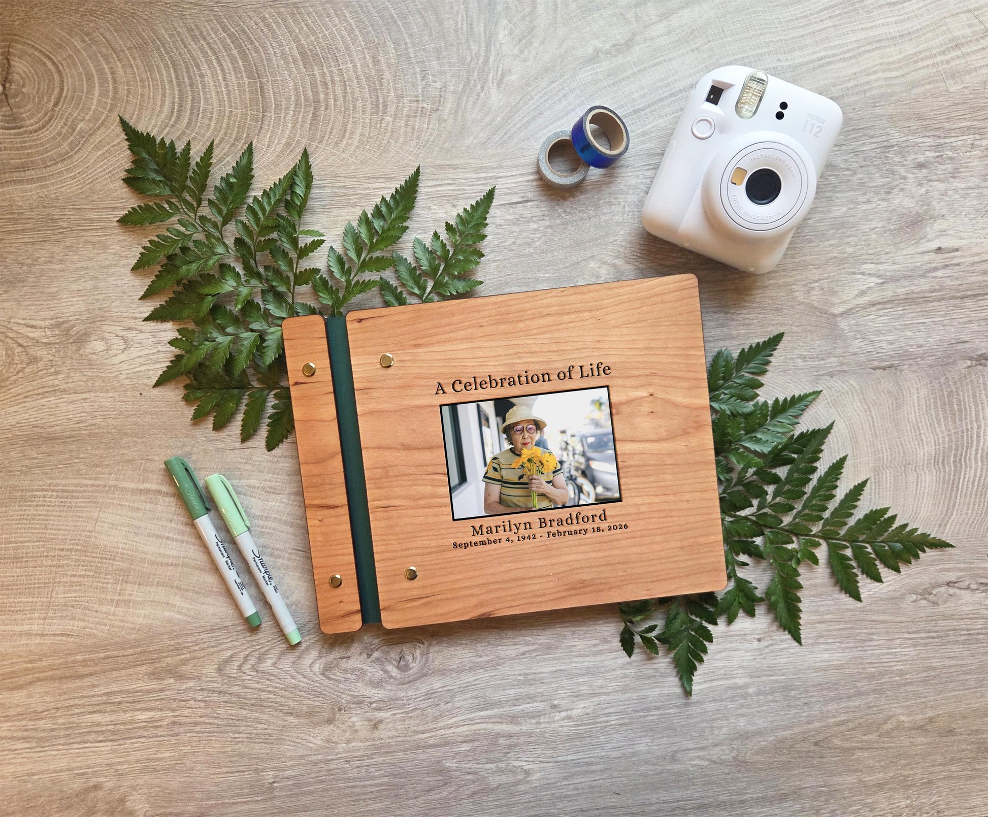 Memorial guest book open pages