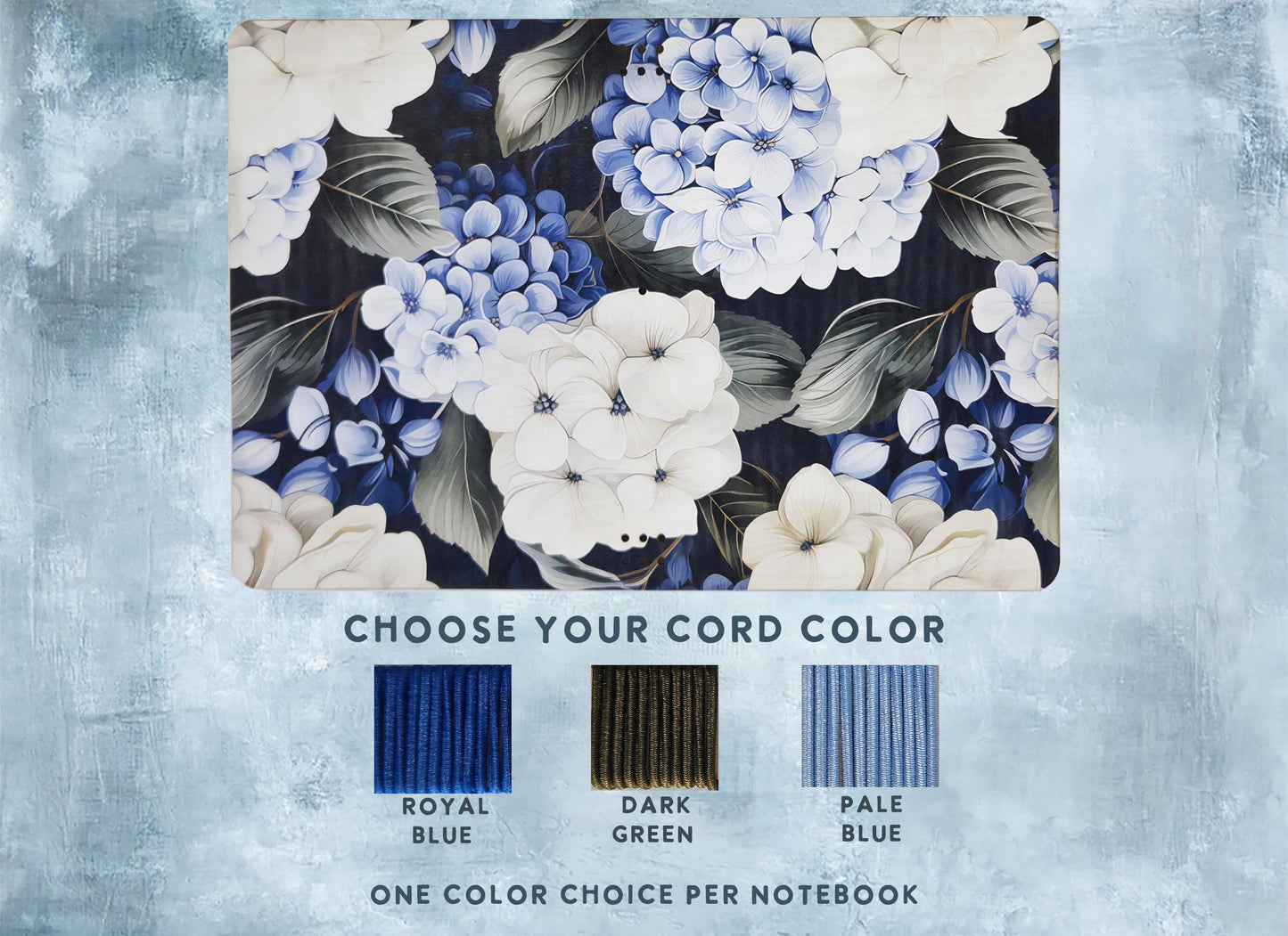 Hydrangea Delight leather traveler's notebook cover