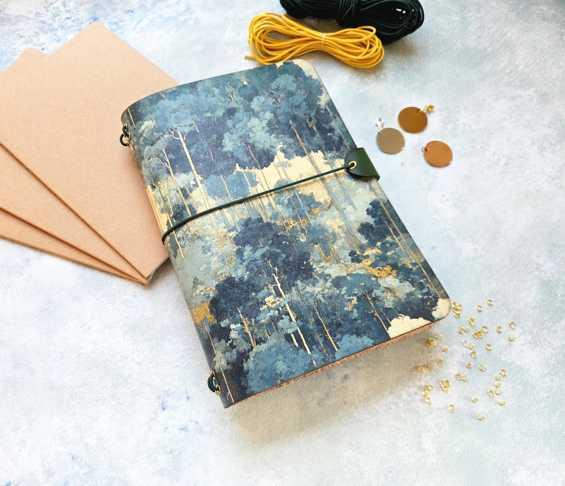 Leather Traveler's Notebook - Golden Forest