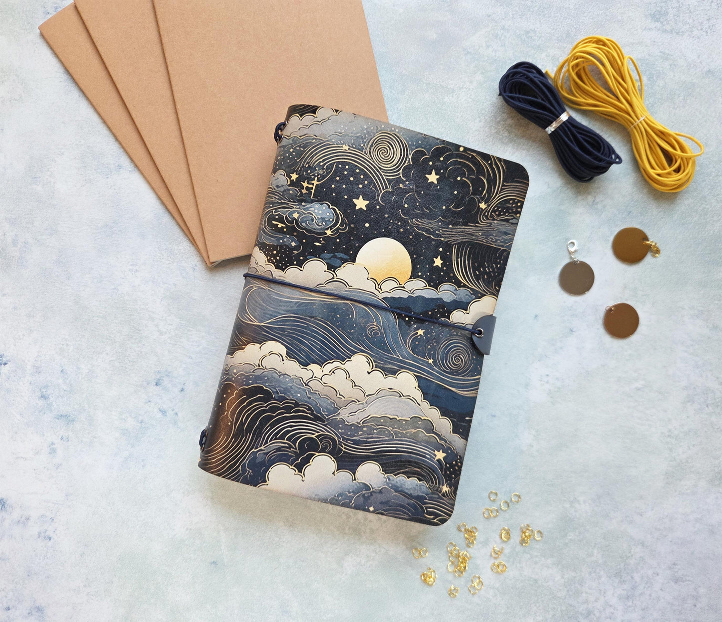Leather Traveler's Notebook - Celestial Journal