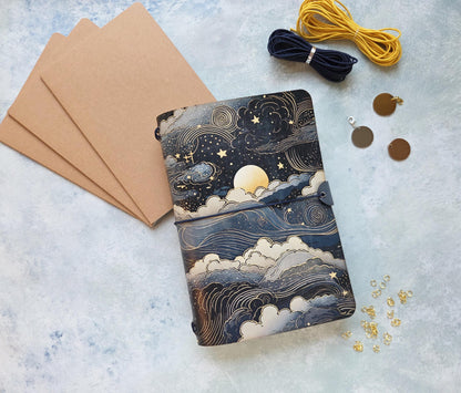 Leather Traveler's Notebook - Celestial Journal