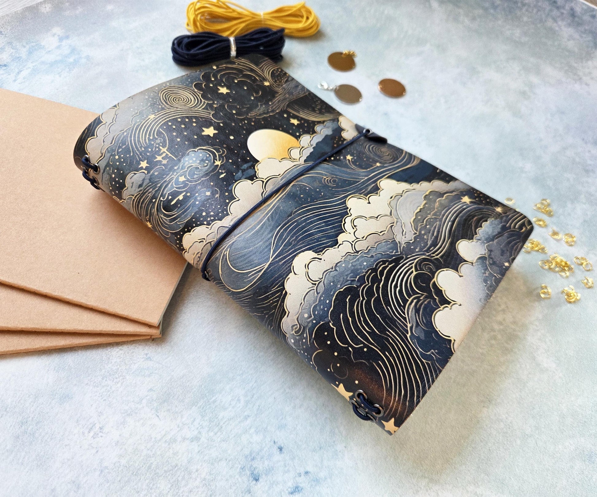 Leather Traveler's Notebook - Celestial Journal