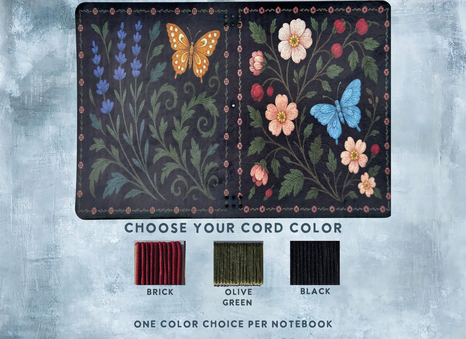 Leather Traveler's Notebook - Butterfly Garden