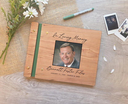 Photo memorial guest book detail