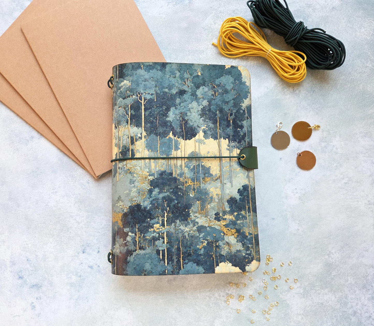 Leather Traveler's Notebook - Golden Forest