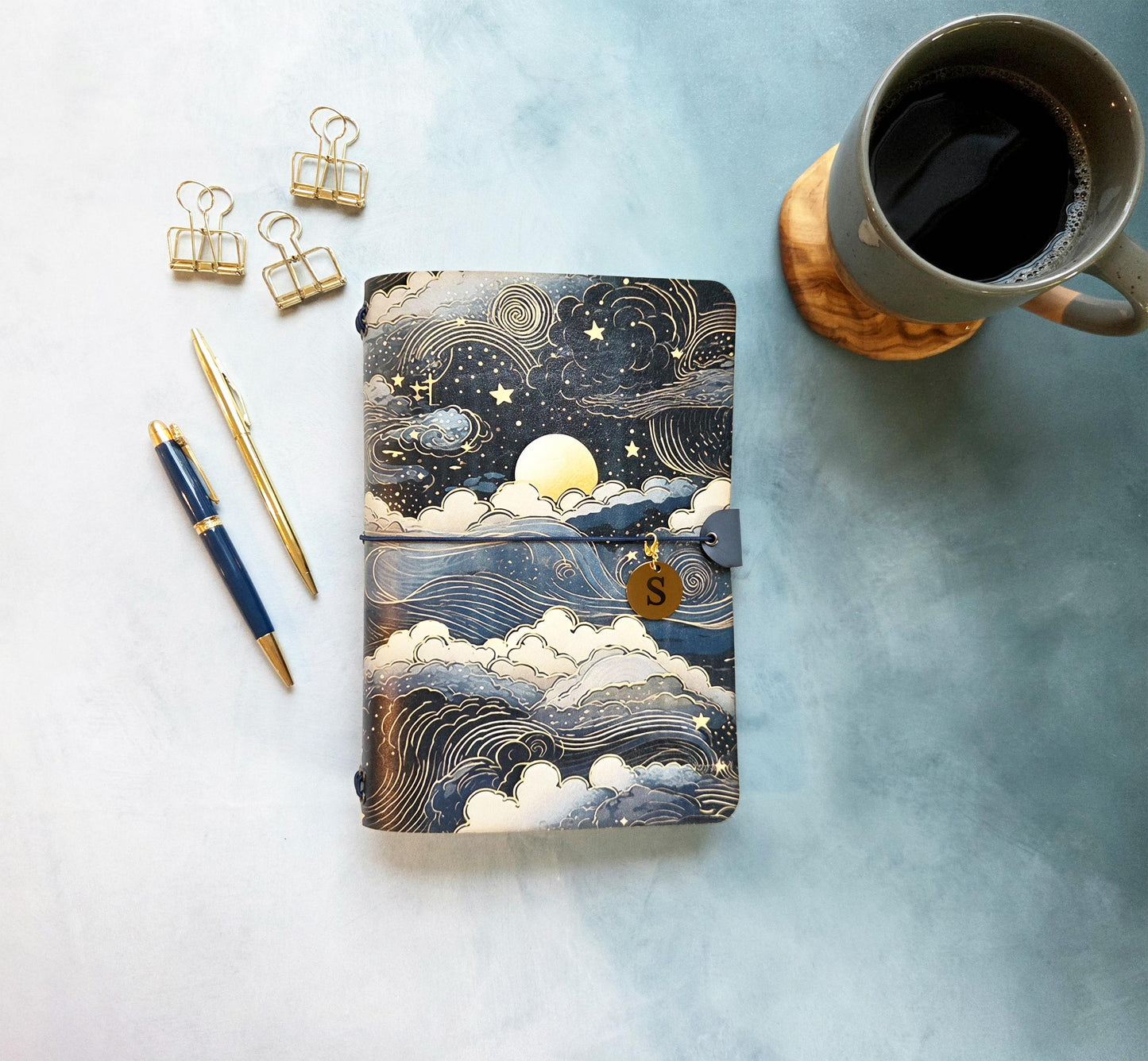 Leather Traveler's Notebook - Celestial Journal