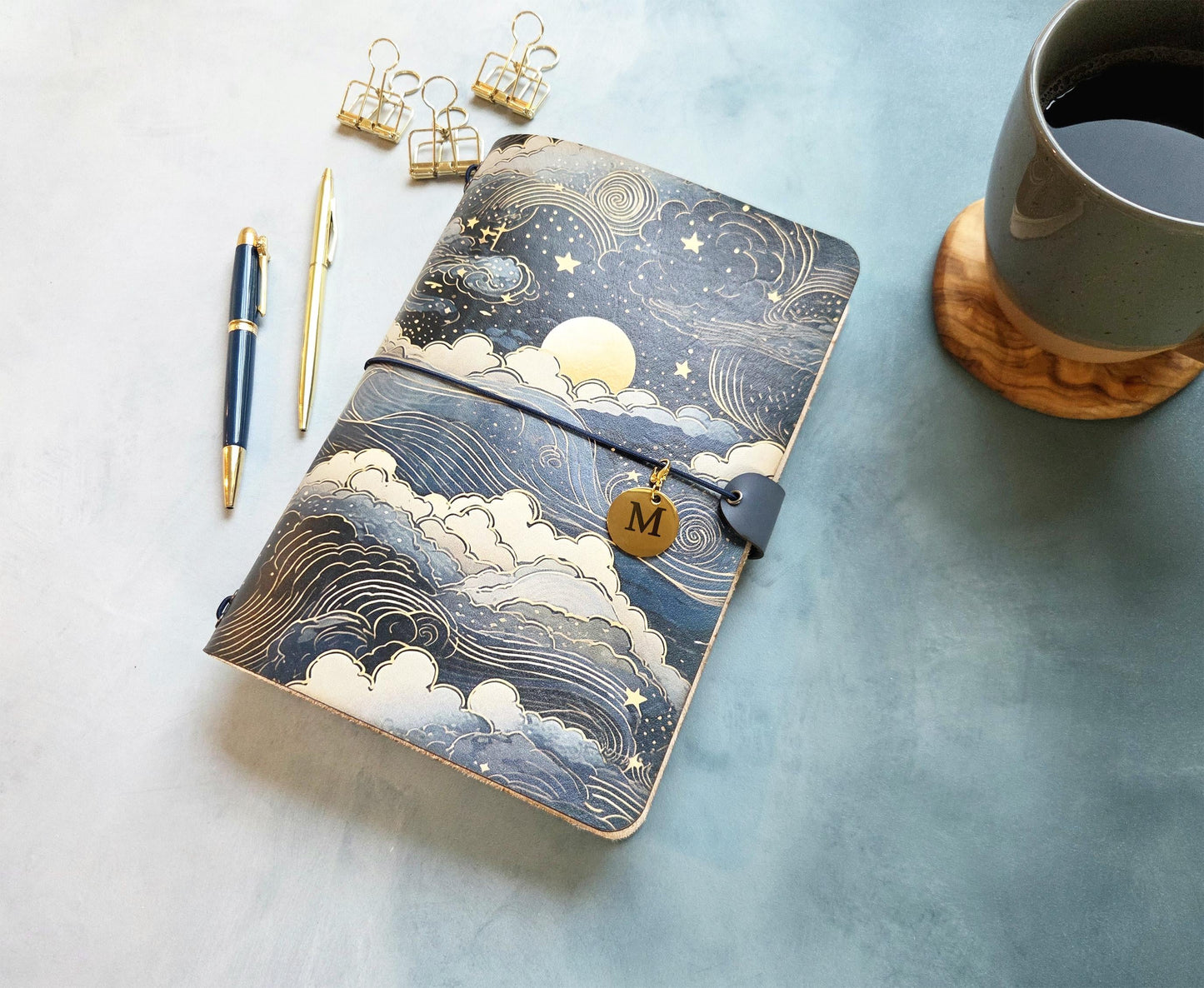 Leather Traveler's Notebook - Celestial Journal