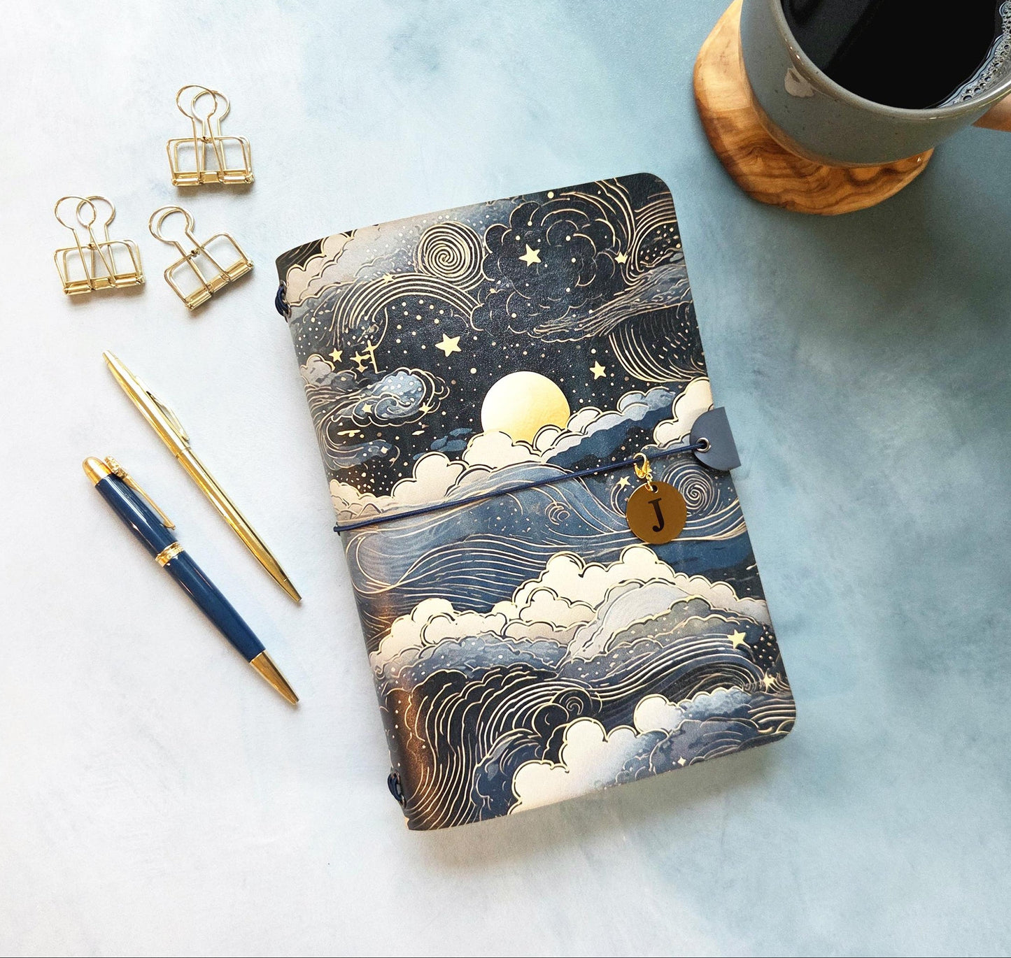 Leather Traveler's Notebook - Celestial Journal