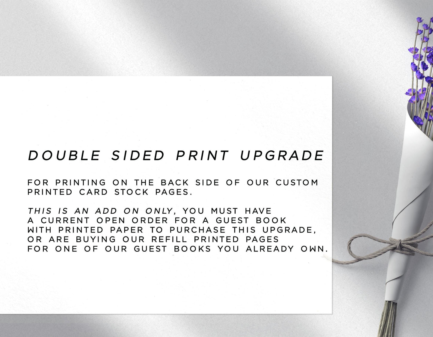 Double sided printing upgrade