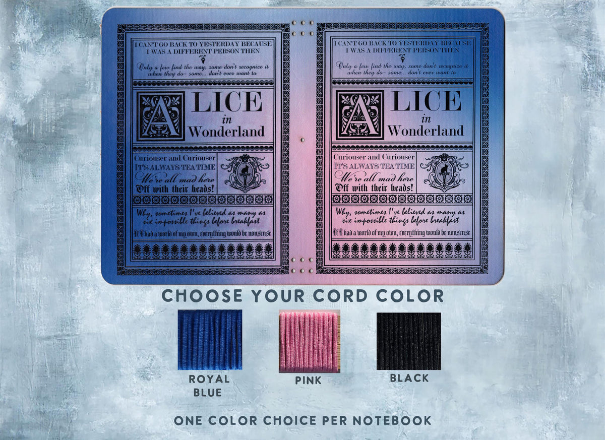 Alice in Wonderland Quotes leather traveler's notebook cover