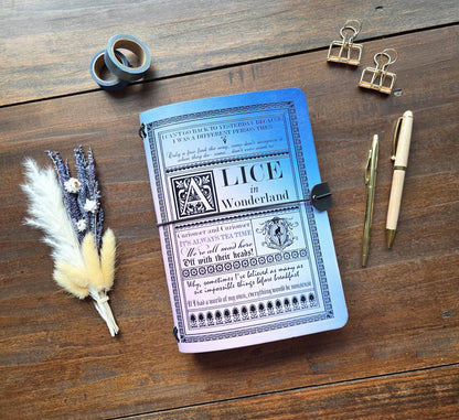 Alice in Wonderland Quotes leather traveler's notebook cover