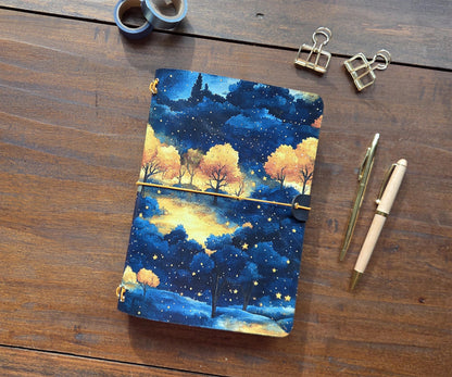 Autumn Forest leather traveler's notebook cover