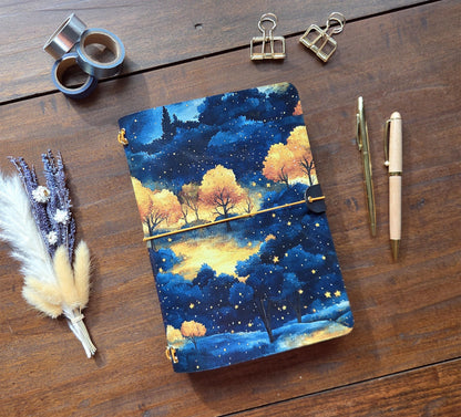 Autumn Forest leather traveler's notebook cover