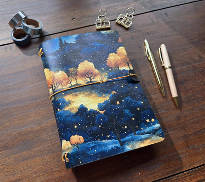 Autumn Forest leather traveler's notebook cover