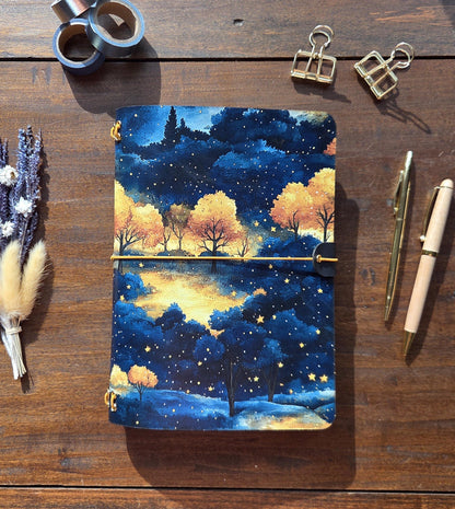 Autumn Forest leather traveler's notebook cover