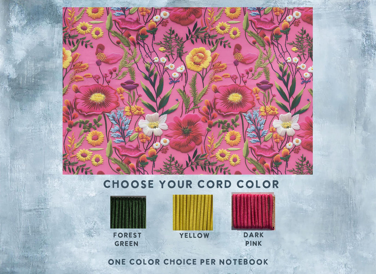 Vibrant Pink Botanical leather traveler's notebook cover – photo 2