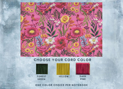 Vibrant Pink Botanical leather traveler's notebook cover – photo 2