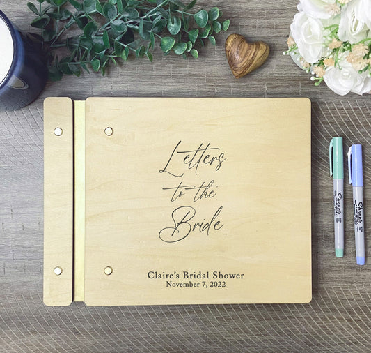 Letters to the Bride Bridal Shower Guest Book - Dragon Forged Studios