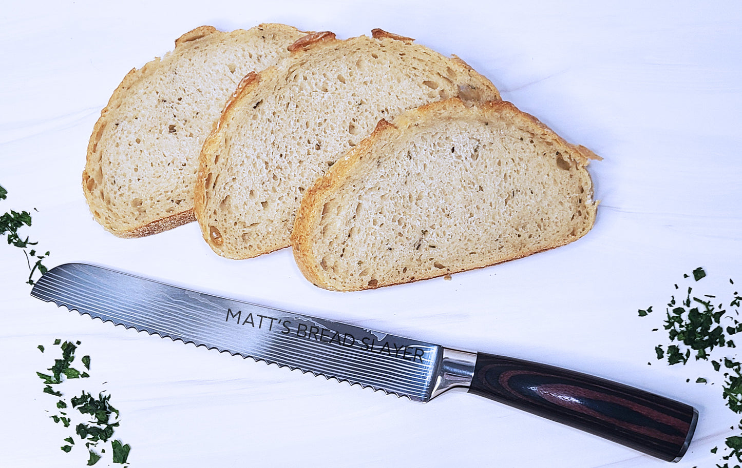 Personalized Bread Knife. Custom Engraved Stainless Steel Blade Bread Knife. Gift for Baker. Gift for Chef. Bread Lover Gift - Dragon Forged Studios