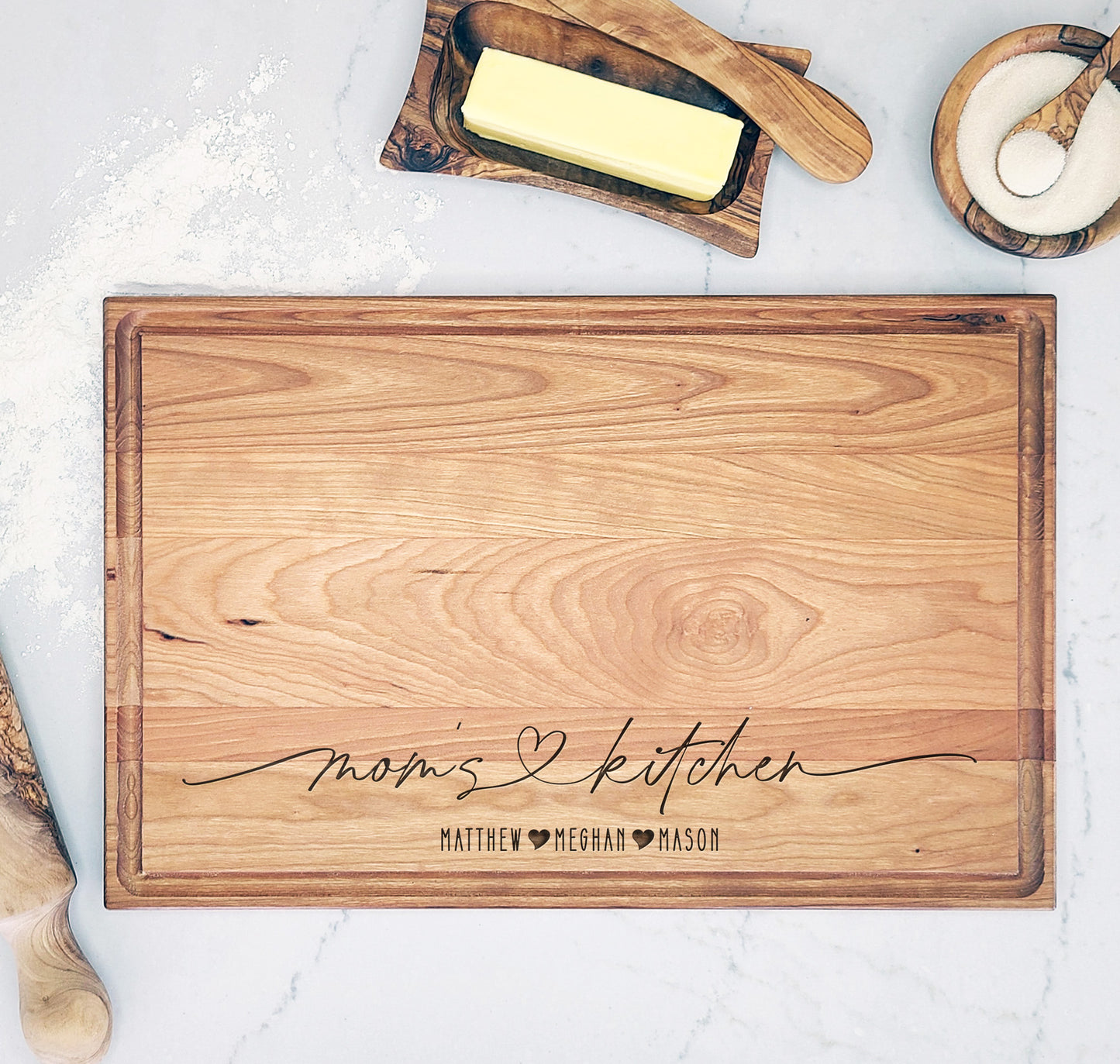 Mom's Kitchen Cutting Board Personalized with Kid's Names
