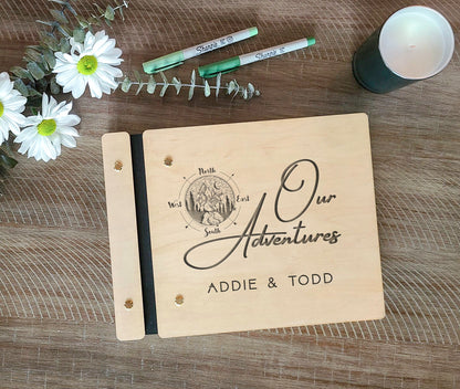 Our Adventures Travel Book with Compass Mountain