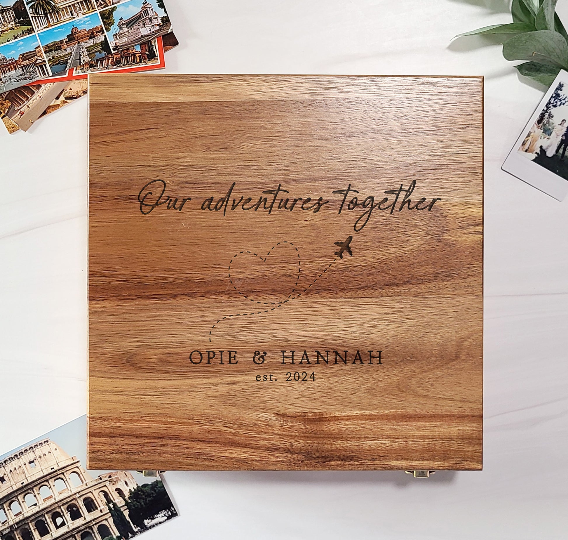 Our Adventures Together Vacation Memory Box, Honeymoon Memories, Travel Memory Box - Dragon Forged Studios