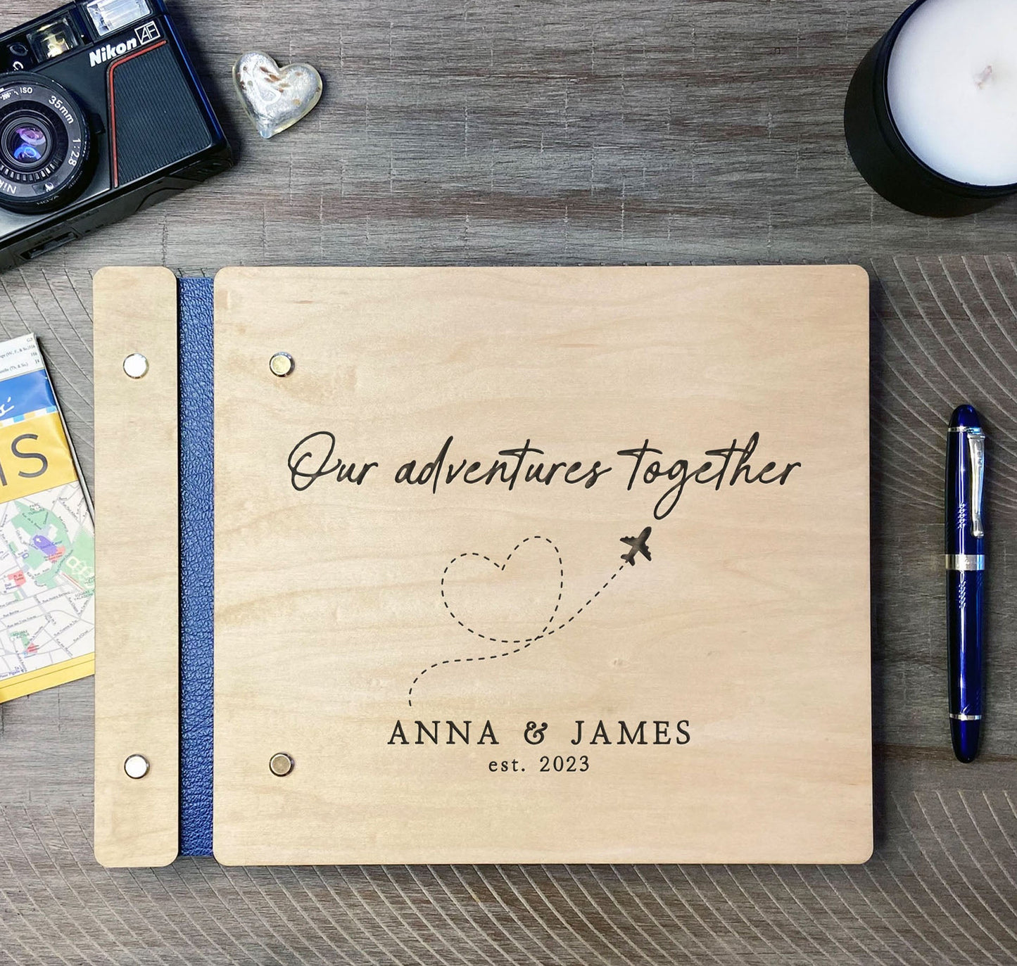 Our Adventures Together Travel Book Plane with Heart - Dragon Forged Studios