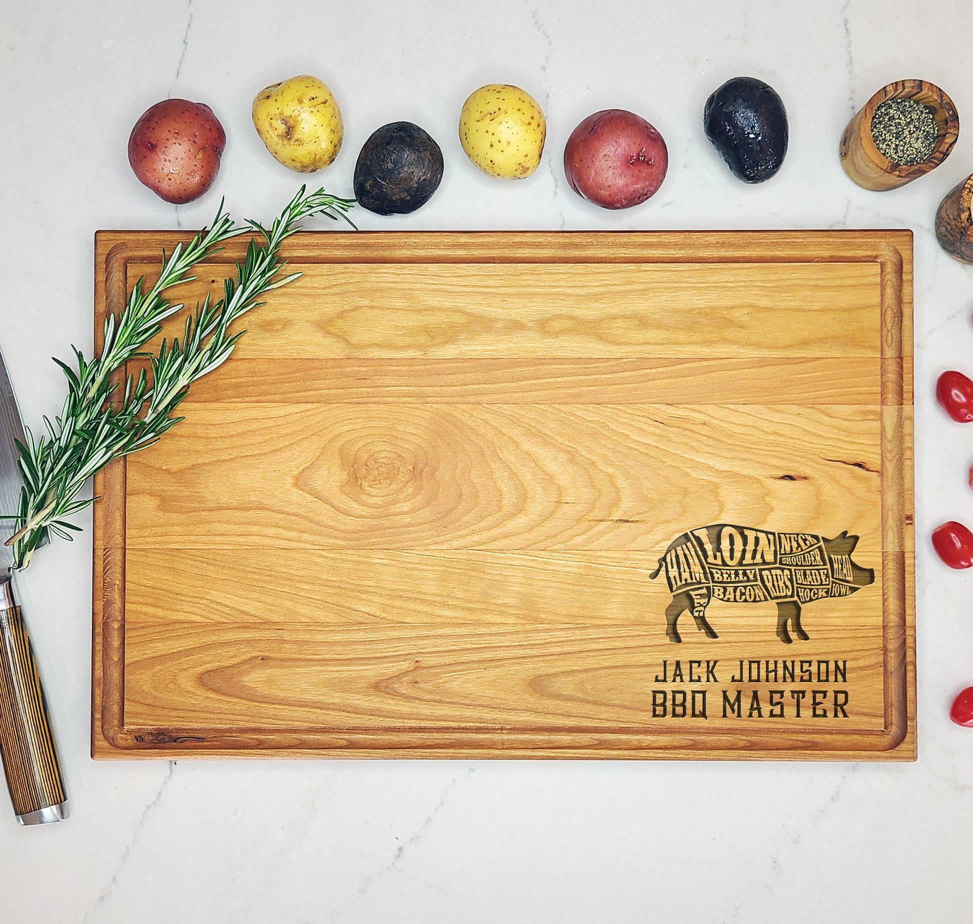 Custom Cutting Board Gift for BBQ Lover, GrillMaster - Dragon Forged Studios
