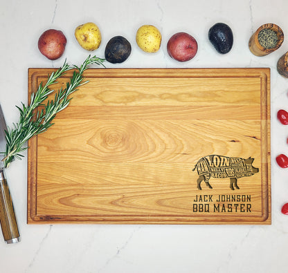 Custom Cutting Board Gift for BBQ Lover, GrillMaster - Dragon Forged Studios