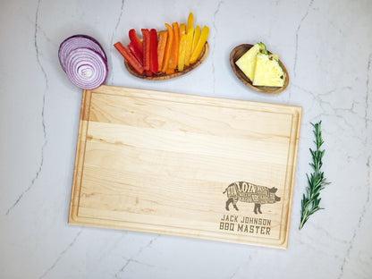 The Grill Master Cutting Board Gift for BBQ Lover - Dragon Forged Studios