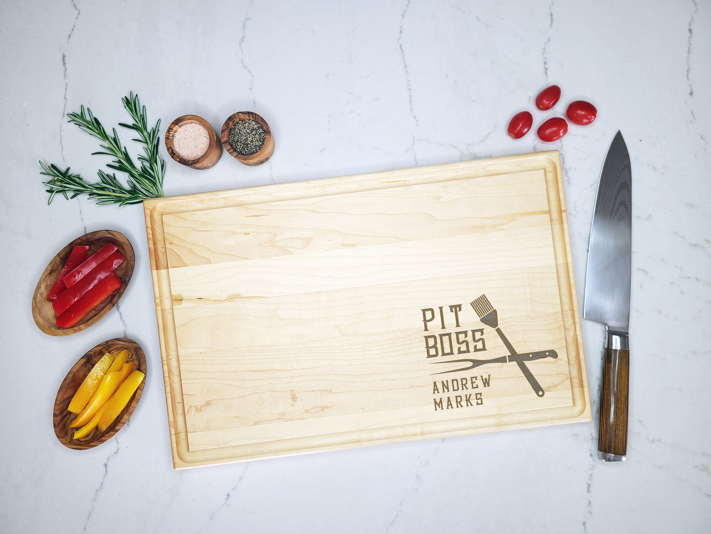 Pit Boss Custom Engraved Cutting Board For Dad, Grandfather, Brother, Husband - Dragon Forged Studios