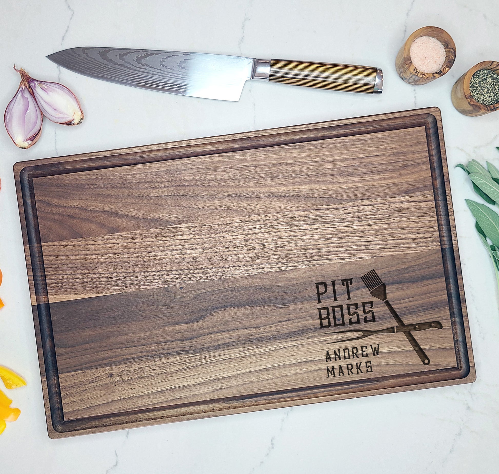 Pit Boss Custom Engraved Cutting Board For Dad, Grandfather, Brother, Husband - Dragon Forged Studios