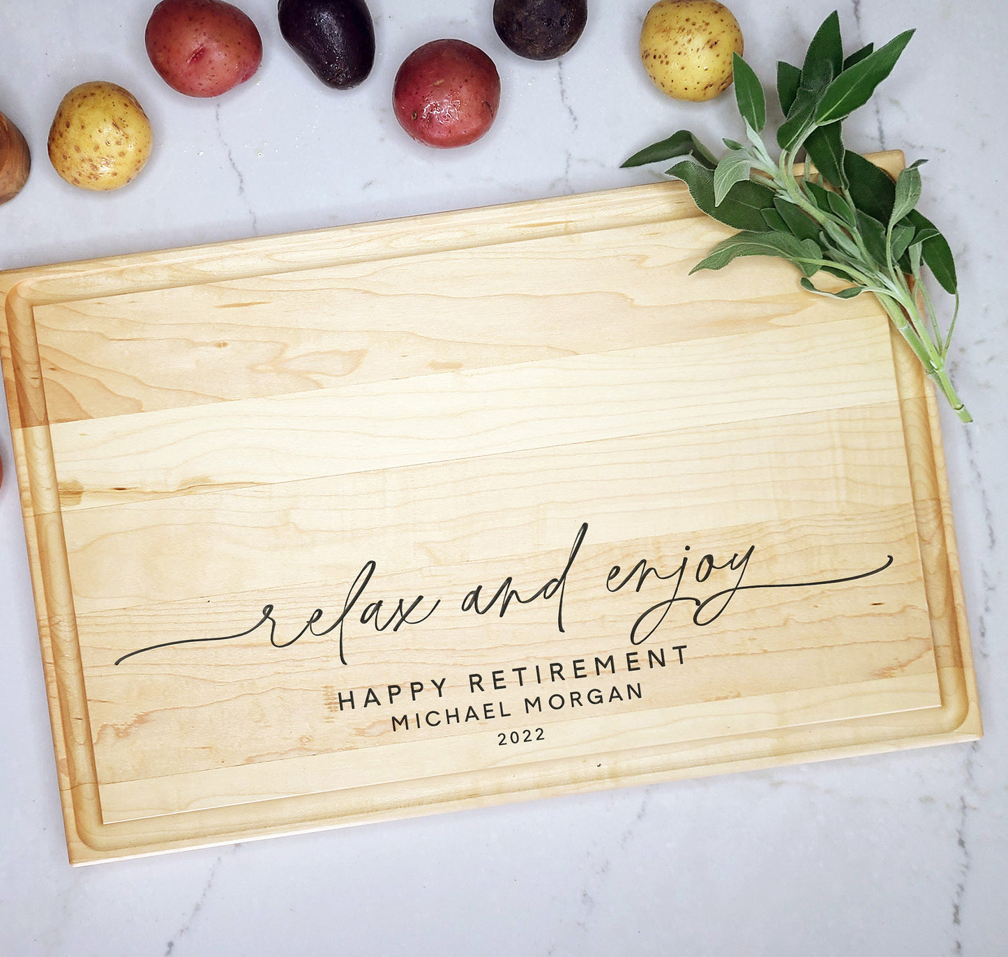 Relax and Enjoy Retirement Cutting Board - Dragon Forged Studios