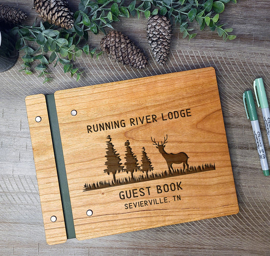 Rustic Rental Guest Book with Deer - Dragon Forged Studios