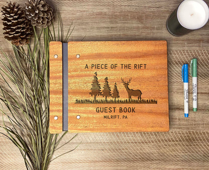 Rustic Rental Guest Book with Deer Theme for Cabin, Mountain AirBnB