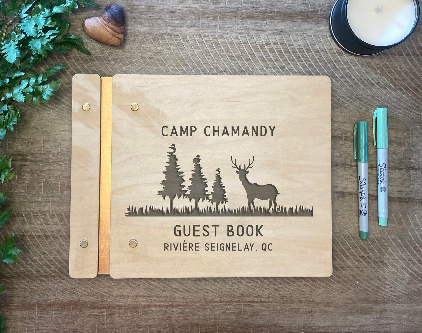 Rustic Rental Guest Book with Deer Theme for Cabin, Mountain AirBnB