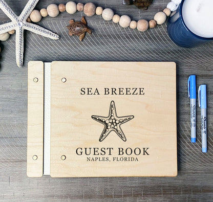 Guest Book for Beach House Starfish - Dragon Forged Studios