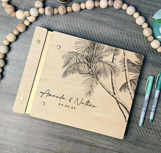 Floral Custom Wedding Guest Book - Dragon Forged Studios