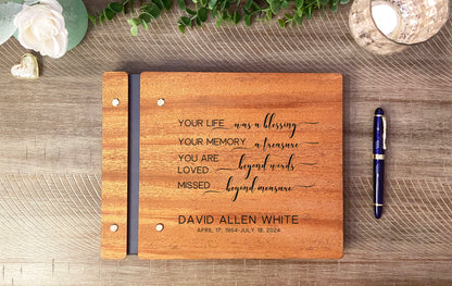 Your Life was a Blessing Memorial Book, Guest Book for Funeral, Custom